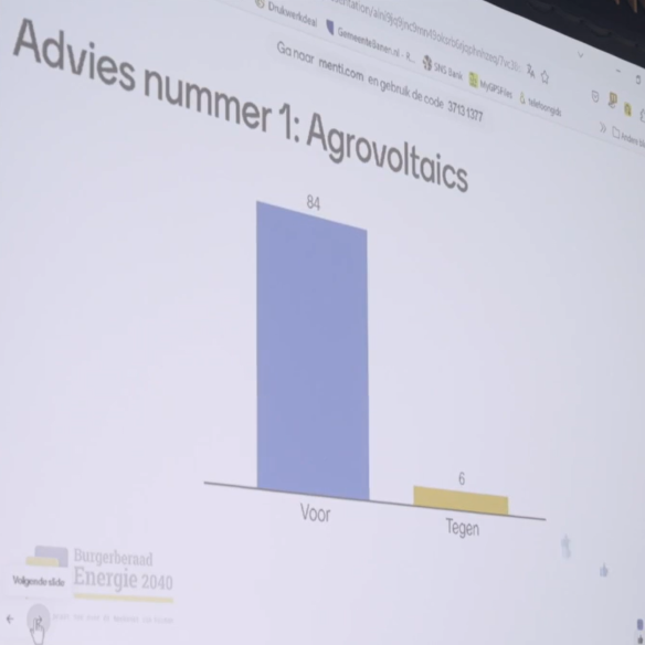screenshot van stemming over adviezen